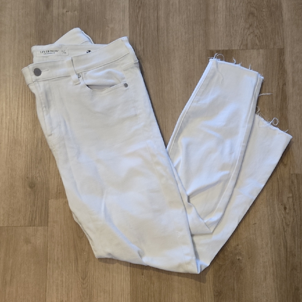 Liverpool White Ankle Cropped Jeans